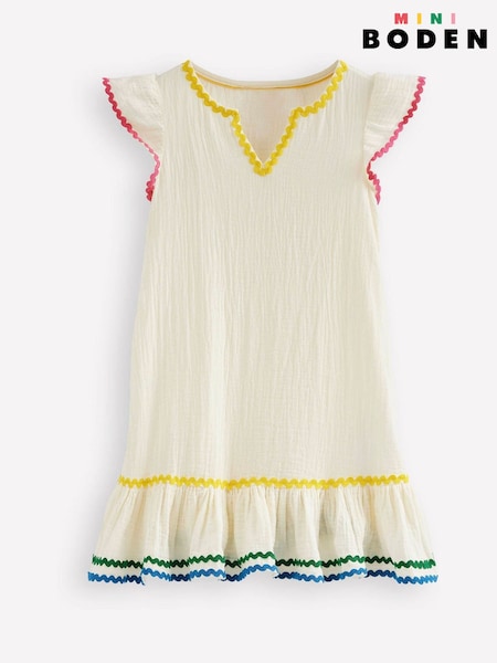 Boden White Emmy Woven Beach 100% Cotton Dress (F52757) | 124 QAR - 144 QAR