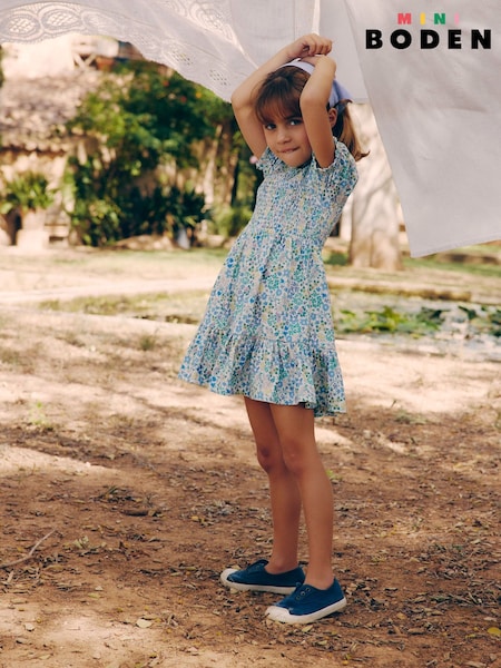 Boden Aurora Shirred Twirly 100% Cotton Dress (F52764) | €43 - €50
