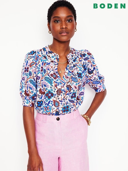 Boden Cream Bea 100% Linen Top (F52766) | €53