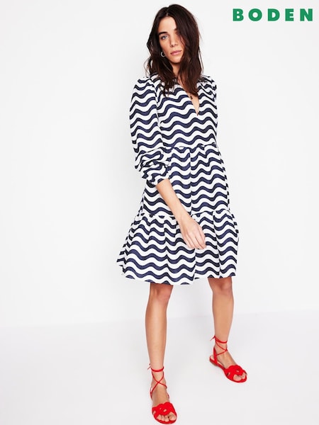 Boden Blue Esme 100% Linen  Mini Dress (F52768) | €202