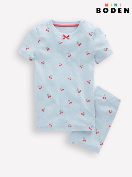 Boden Blue Snug Pointelle 100% Cotton Pyjamas (F52772) | €34 - €40