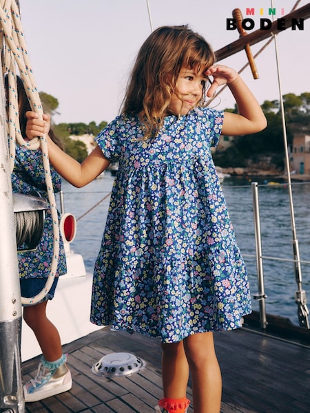 Синій - Boden Ariel Twirly 100% Cotton Jersey Dress (F52777) | 1 262 грн - 1 382 грн