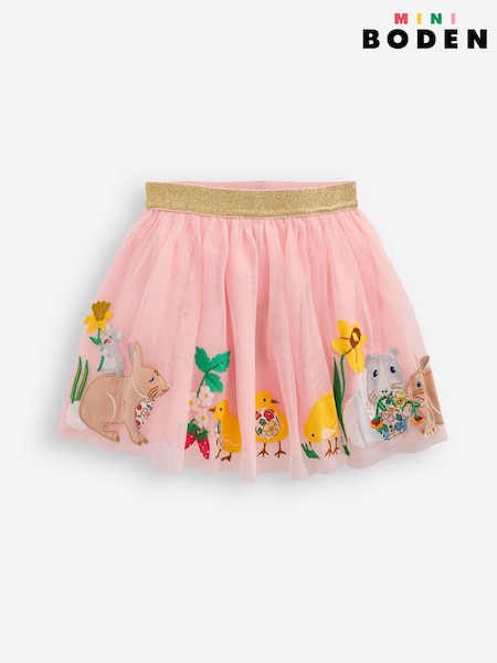 Boden Pink Tulle Appliqué Skirt (F52792) | €57 - €64