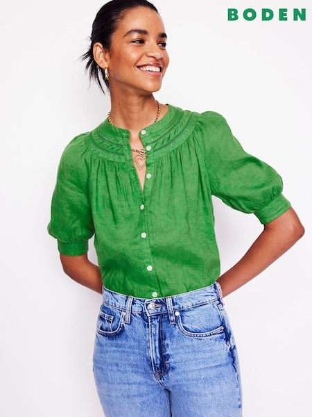 Boden Green Bea 100% Linen Top (F52803) | 4,566 UAH