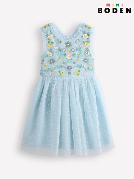 Boden Blue Tulle Cross Back Dress (F52812) | AED183 - AED199
