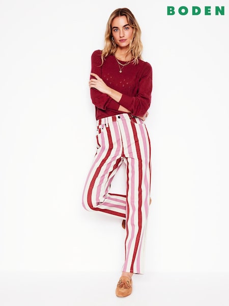 Boden Red High Rise Stripe Jeans (F52827) | €140