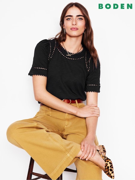 Boden Mila Trim Detail 100% Cotton Top (F52831) | €60