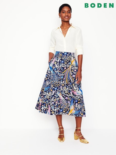 Boden Isabella Cotton Sateen Skirt (F52886) | ‏453‏₪