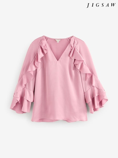 Rosa - Jigsaw Satin Fluid Frill Top (F52905) | 152 €