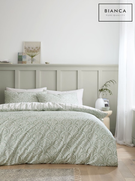 Bianca Scallop Floral Cotton Duvet Cover Set (F52912) | €44 - €87