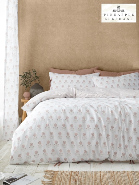 Pineapple Elephant Orange Woodblock Floral So Soft Duvet Cover Set (F52938) | €27 - €52