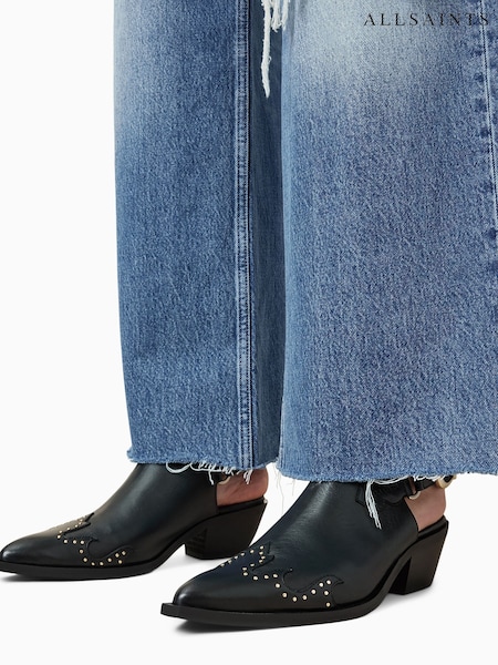 AllSaints Black Desola Stud Mules (F52945) | AED1,334