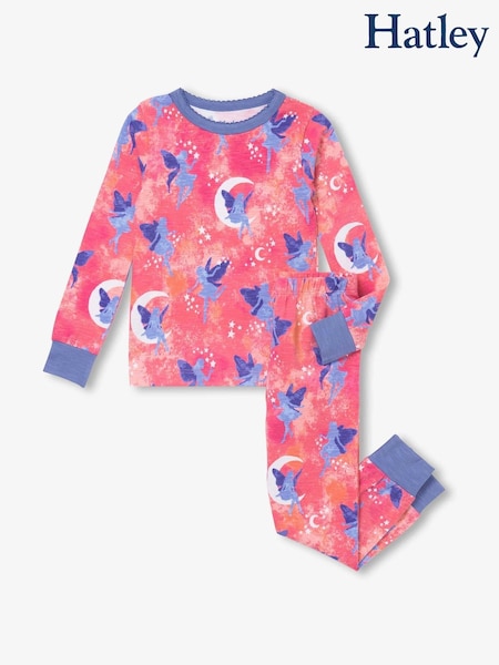 Hatley Pink Night Fairies Stretch Cotton Pyjamas Set (F52984) | ₪131