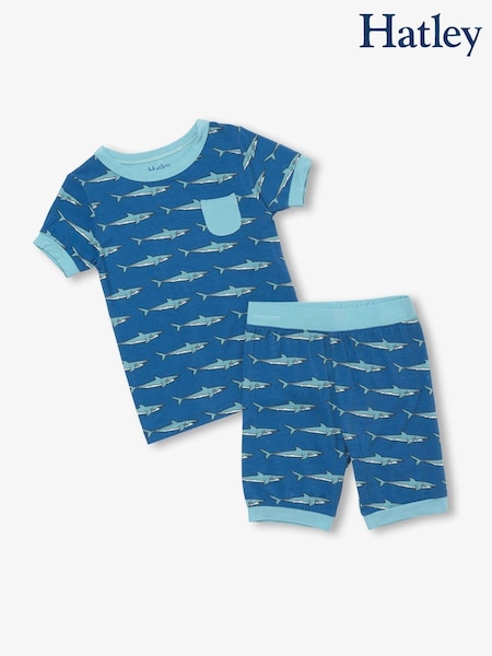 Hatley Blue Shark Tank Bamboo Short Pyjamas Set (F52985) | €32