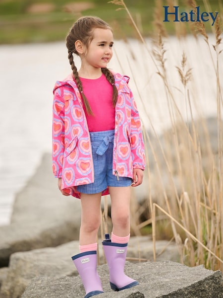 Hatley Pink Glowing Hearts Microfiber Field Jacket (F53001) | ‏245 د.إ.‏