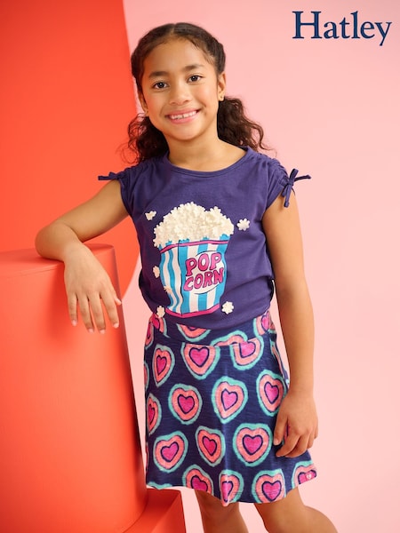 Hatley Blue Pop Corn 100% Cotton Cinched Shoulder Top (F53010) | R$ 195