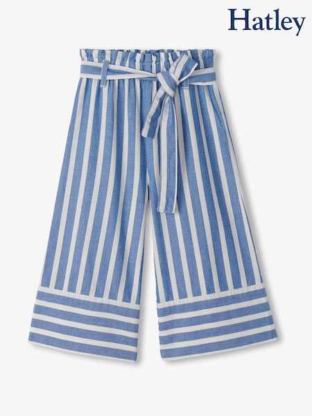 Hatley Blue Powder Stripe Cropped Paperbag Trousers (F53013) | 253 LEI