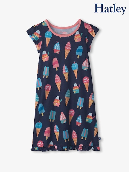 Hatley Blue Ice Cream Treats Ruffle Hem Night Dress (F53025) | €35