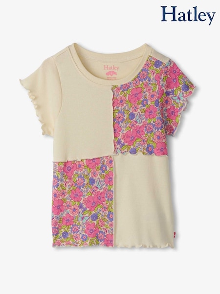 Hatley Cream Groovy Flowers Patchwork T-Shirt (F53028) | 28 €