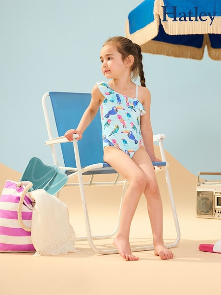 Hatley Blue Tropical Birds Ruffle Trim Swimsuit (F53039) | €31