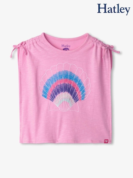 Hatley Purple 100% Cotton Shell Cinched Shoulder Top (F53046) | 149 LEI