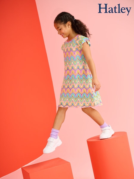 Hatley Pink Rainbow Waves Crochet Dress (F53047) | 253 LEI