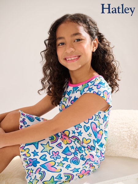 Hatley Watercolour Doodles Ruffle Hem Hatley Night Dress (F53051) | €35