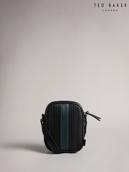Ted Baker Black Evver Striped PU Flight Bag (F53094) | €136