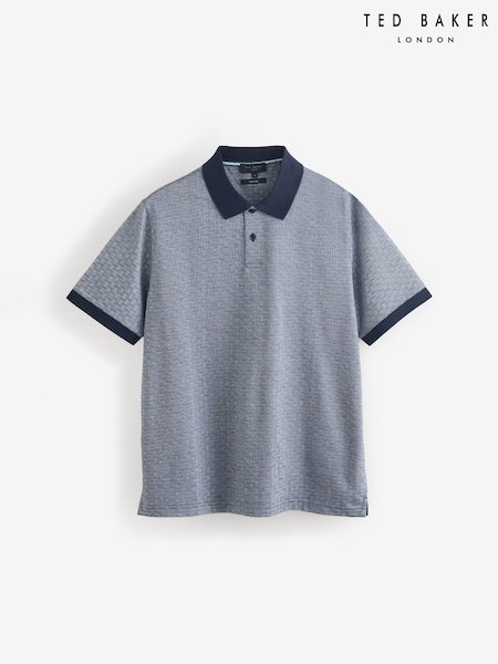 Ted Baker Auguso Short Sleeve Regular Tonal Jacquard 100% Cotton Polo Shirt (F53097) | 106 €