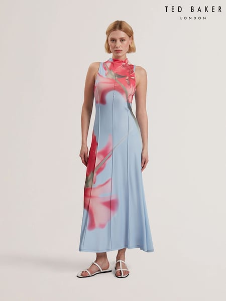 Ted Baker Rebehka-Crepe Jersey Seam Detail Printed Midi Dress (F53106) | €197