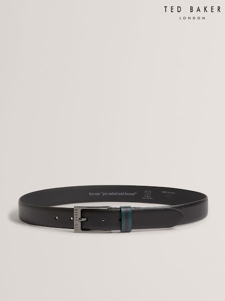 Ted Baker Black Kendon Stripe Leather Belt (F53110) | €66