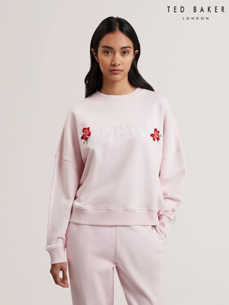 Ted Baker Pink Stiila Branded 100% Cotton Sweatshirt (F53161) | ₪448