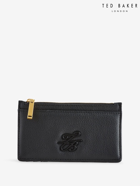 Ted Baker Black Marleah Script Zip Card Holder (F53188) | AED269