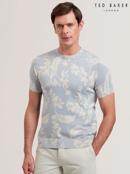 Ted Baker Blue Dennio Printed Floral T-Shirt (F53207) | AED532