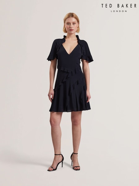 Ted Baker Jojii-Frill Detail Mini Dress with Angel Sleeve (F53221) | €211