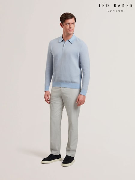 Ted Baker Grey Regular Fit Jackus Semi Plain Chino Trousers (F53223) | €140