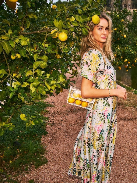 Ted Baker Kandea Puff Sleeve Binding Detail Midi Dress (F53226) | €343