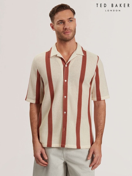 Ted Baker Cream Oversized Niks Stripe Crochet Shirt (F53229) | 7,750 UAH