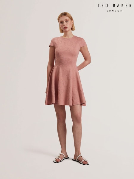 Ted Baker Clodaa Embroidered Ponte Mini Skater Dress (F53238) | 1,333 LEI