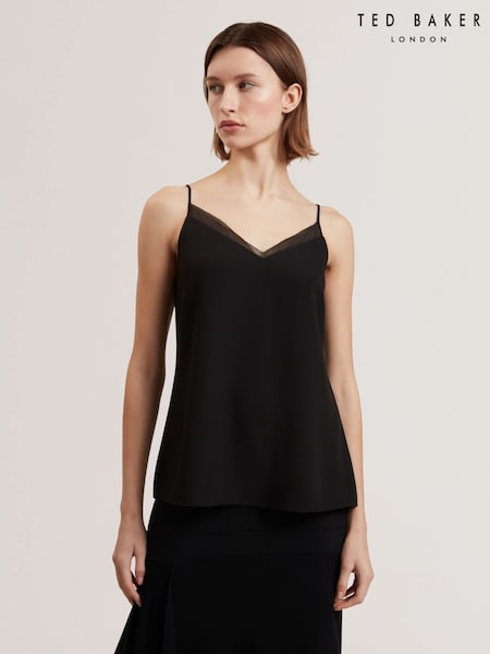 Ted Baker Black Lulea-Chiffon Insert Cami Top (F53290) | €78