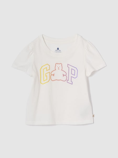 Gap White Brannan Bear Logo Short Sleeve Crew Neck T-Shirt (6mths-5yrs) (F53328) | €14