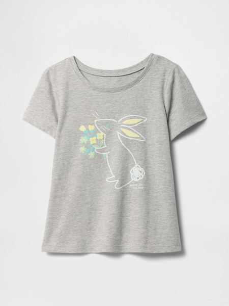 Gap Grey Bunny Short Sleeve Crew Neck Graphic T-Shirt (6mths-5yrs) (F53335) | €14