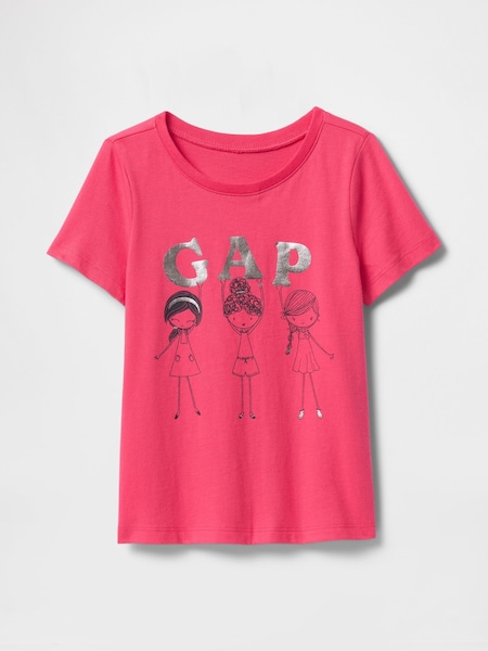 Gap Bright Pink Short Sleeve Crew Neck Graphic T-Shirt (6mths-5yrs) (F53341) | €14