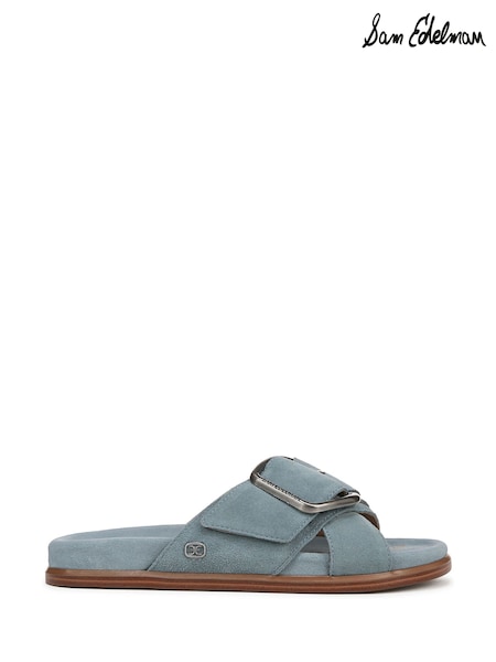 כחול  - Sam Edelman Regular Fit Darla Slider Sandals (F53391) | ‏704‏₪