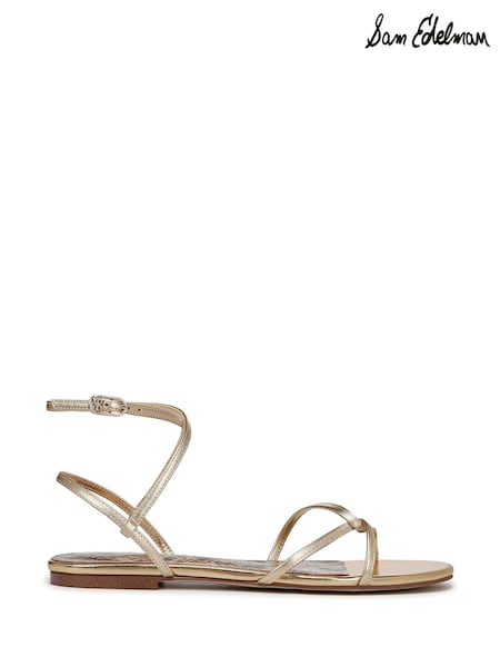 Sam Edelman Regular Fit Gold Ellina Strappy Sandals (F53397) | ₪603