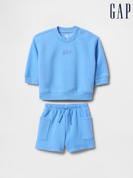 Azul - Gap Vintage Soft Logo Sweat Shorts Set (Newborn-24mths) (F53460) | 35 €