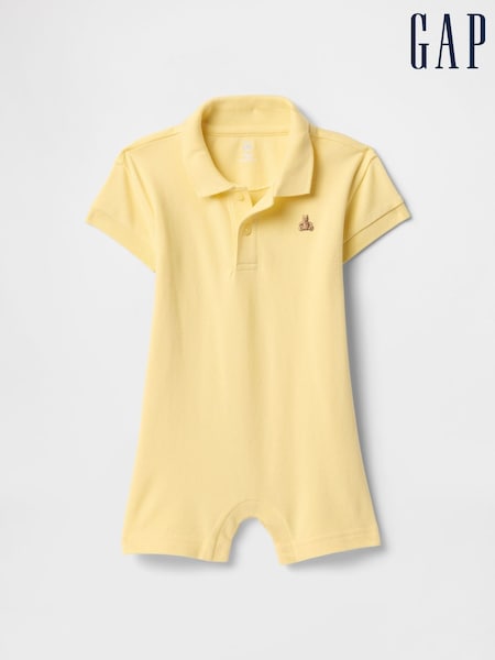 Gap Yellow Pique Polo Romper (Newborn-24mths) (F53464) | €19.50