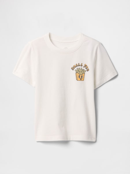 Alb prăjite - Tricou cu mânecă scurtă și model grafic Gap (6luni-5ani) (F53469) | 74 LEI