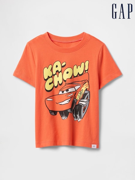 Gap Orange Lightning McQueen Disney Graphic Short Sleeve T-Shirt (6mths-5yrs) (F53470) | €20