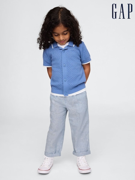 Gap Blue Linen-Cotton Pull On Trousers (6mths-5yrs) (F53471) | €26